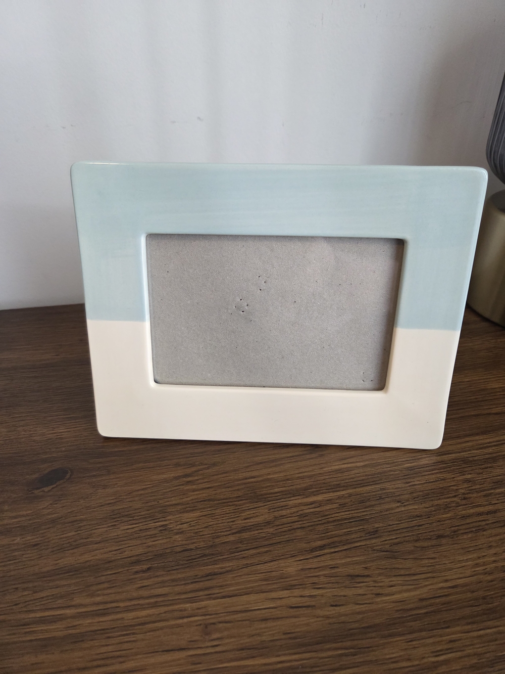 Ceramic Two-Tone Mint and White Photo Frame